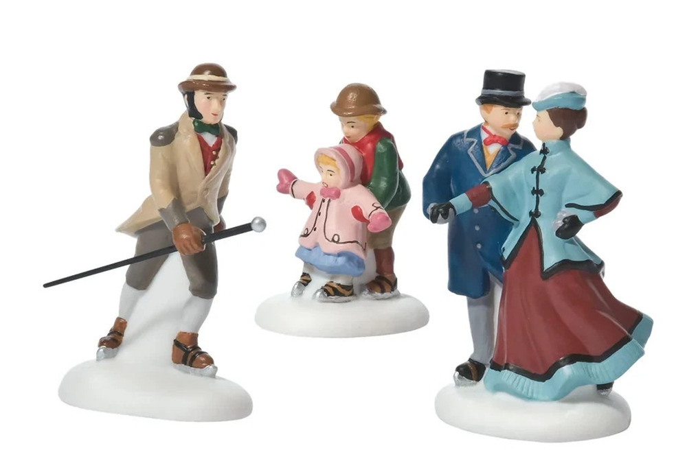 Department 56 Dickens Village An Afternoon On The Ice Set of 3 Figurines #808904